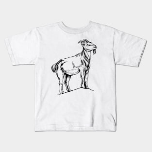 Line drawing - goat Kids T-Shirt